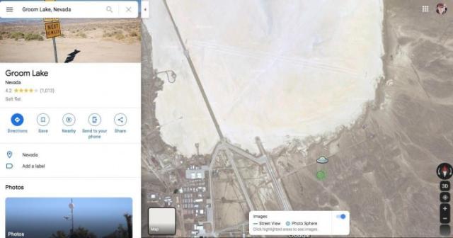 谷歌地图为51区添加UFO图标